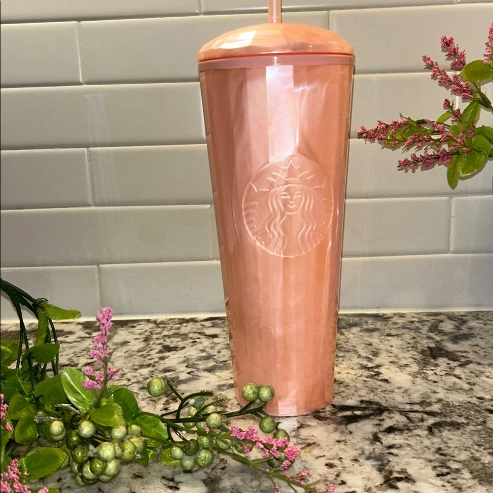 Starbucks 2021 Blush Pink Kaleidoscope Dome Lid 24oz Cold Cup Tumbler Venti Size